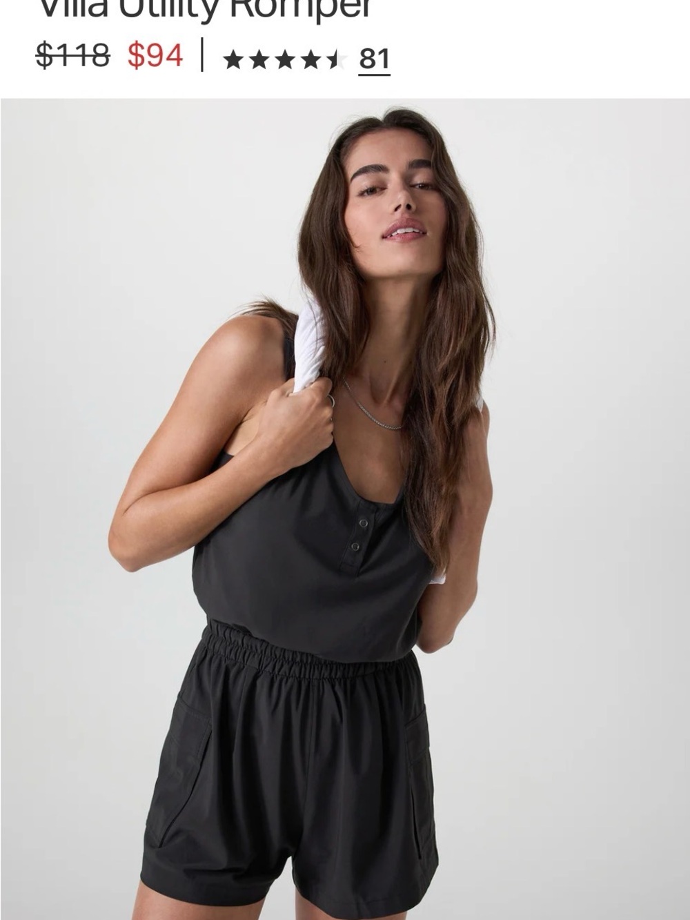 Vuori Black Women's Utility Romper